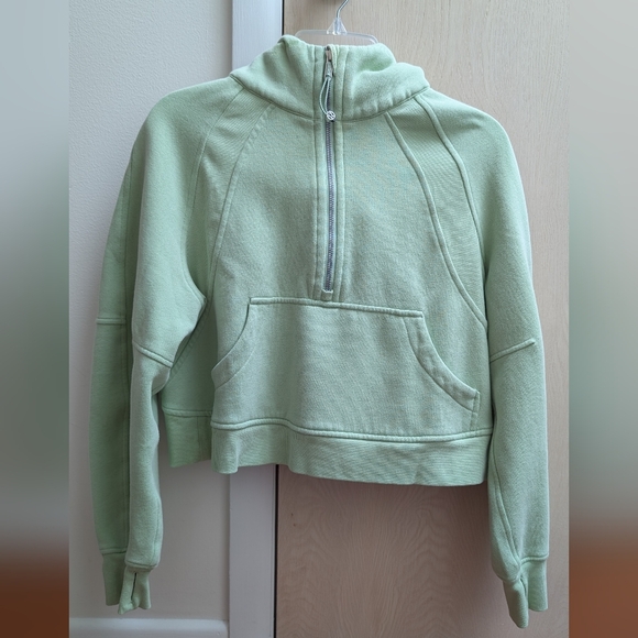 Lululemon Scuba Oversized Half- Zip Hoodie Womens XS/S Creamy Mint Green - Picture 1 of 8